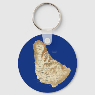 Barbados Map Keychain