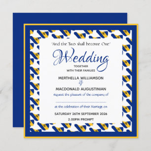 BARBADOS MAP Patriotic Custom Square Wedding Invitation
