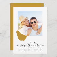 Barbados Map Photo Wedding Save the Date Card