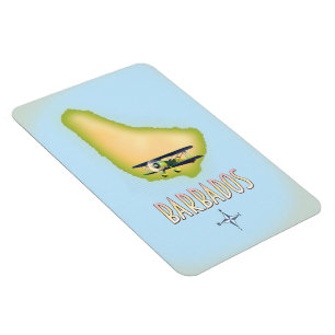 Barbados Map vintage travel poster. Magnet