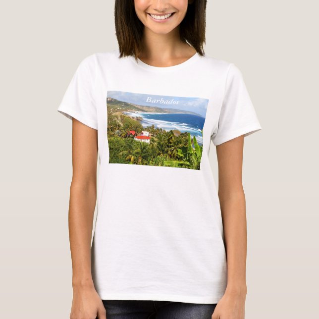 Barbados, Ocean, Beach, Tropical, Sand, T-shirt (Front)