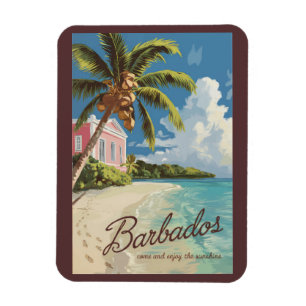 Barbados Painterly Travel Art Vintage Magnet