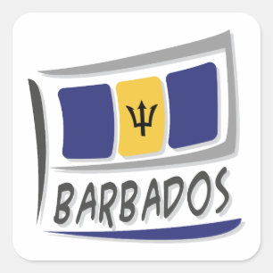 Barbados Pride X Flag Square Sticker