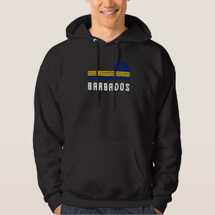 Barbados Retro Sunset Bajan Flag Barbadian Pride Hoodie