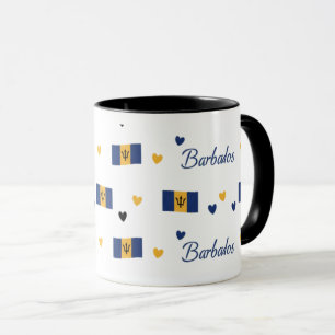 Barbados Roots Pattern Mug Caribbean Flag