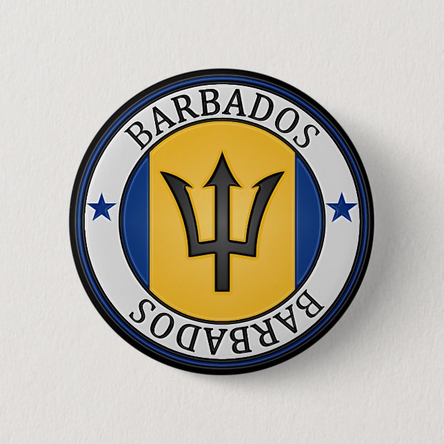 Barbados  Round Emblem 6 Cm Round Badge (Front)