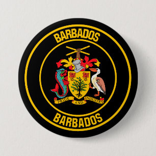 Barbados Round Emblem 7.5 Cm Round Badge
