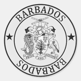 Barbados  Round Emblem Classic Round Sticker
