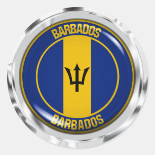 Barbados Round Emblem Classic Round Sticker