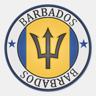 Barbados  Round Emblem Classic Round Sticker