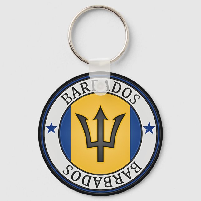 Barbados  Round Emblem Key Ring (Front)