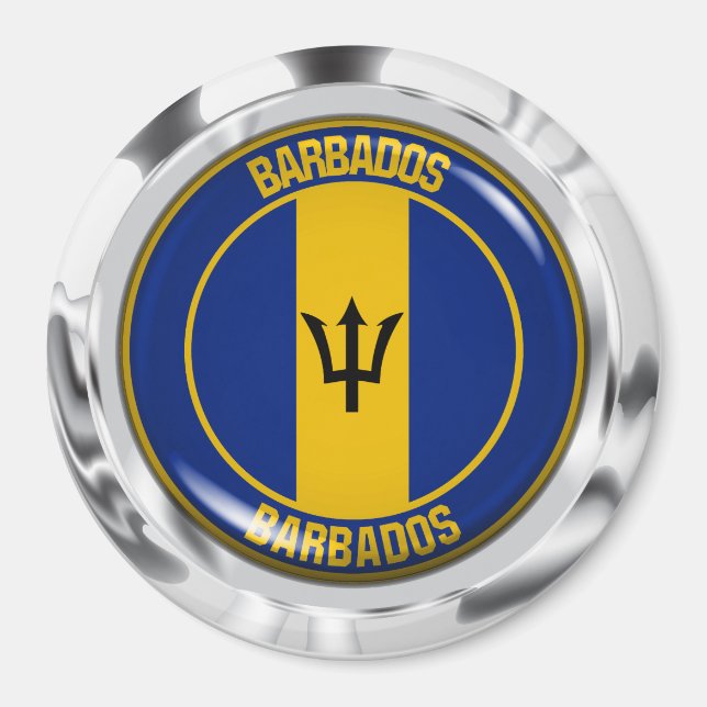 Barbados Round Emblem Magnet (Front)