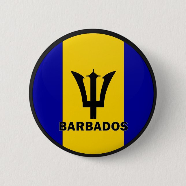 Barbados Roundel quality Flag 6 Cm Round Badge (Front)