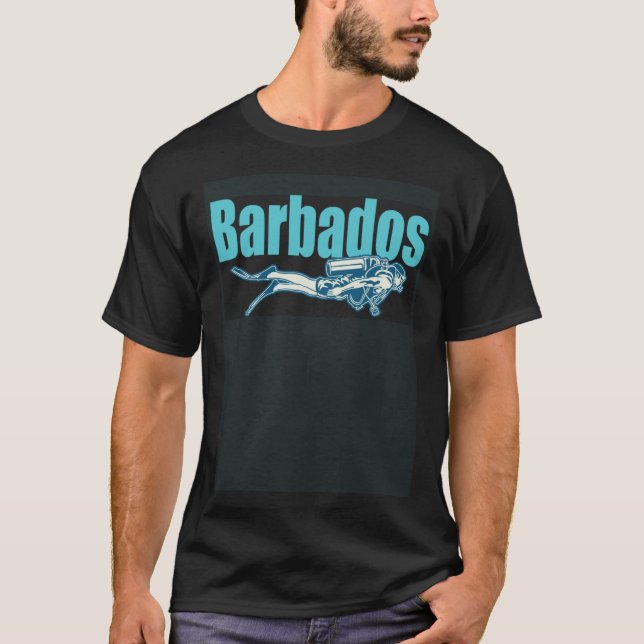 Barbados Scuba Diver Souvenir T-Shirt (Front)