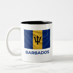 Barbados Simple Flag Everyday Pride Two-Tone Coffee Mug