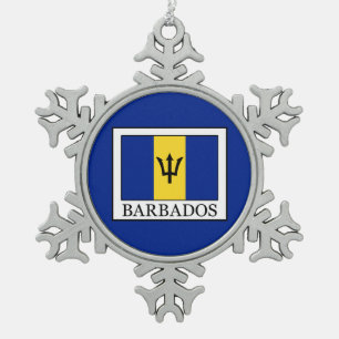 Barbados Snowflake Pewter Christmas Ornament