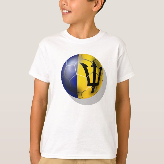 Barbados soccer football ball Bajan flag T-Shirt (Front)