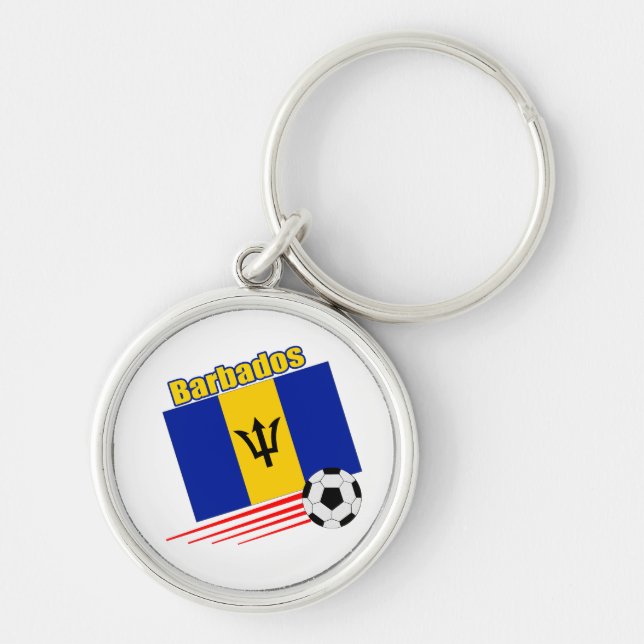 Barbados Soccer Team Key Ring (Front)