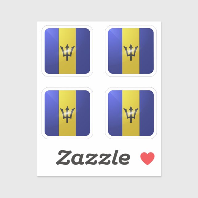 Barbados square glossy flag (Sheet)