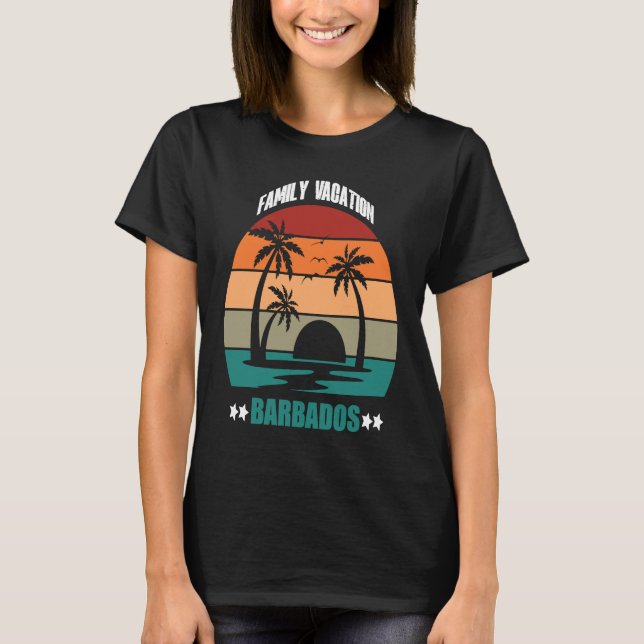 Barbados Summer Family Couple Matching Holiday S T-Shirt (Front)