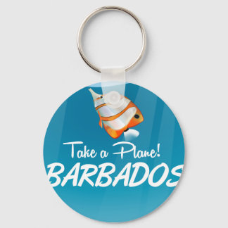 Barbados travel poster key ring