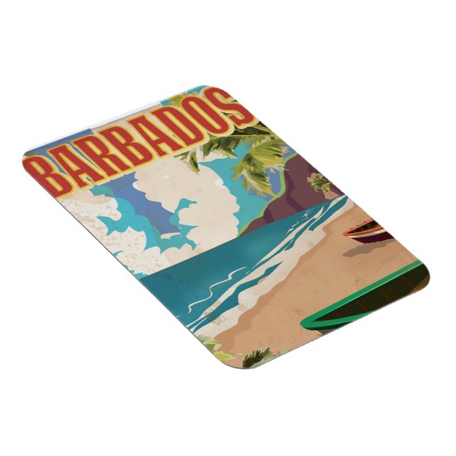 Barbados travel poster magnet (Right Side)