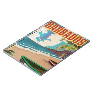 Barbados travel poster notebook