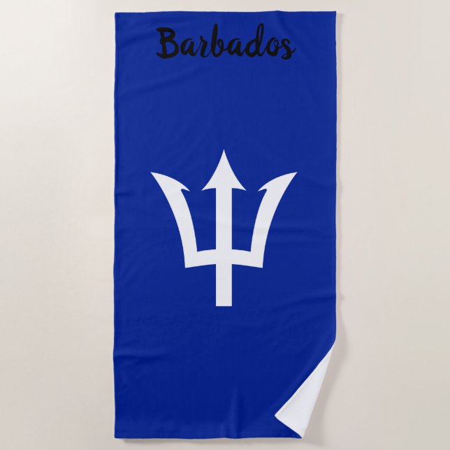 Barbados Trident blue Beach Towel (Front)