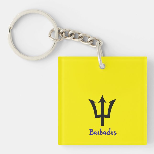 Barbados Trident  Key Ring (Front)