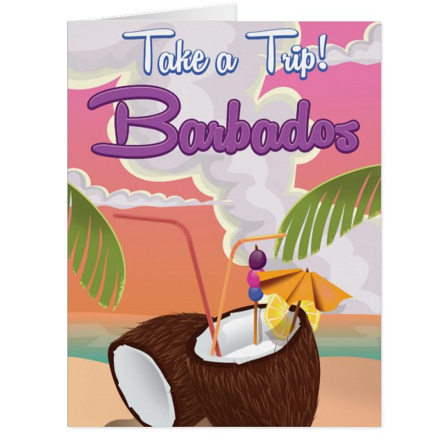 Barbados Vacation Cartoon travel poster (Front)
