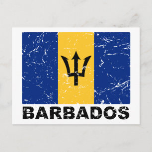 Barbados Vintage Flag Postcard