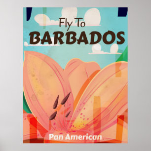 Barbados vintage travel poster