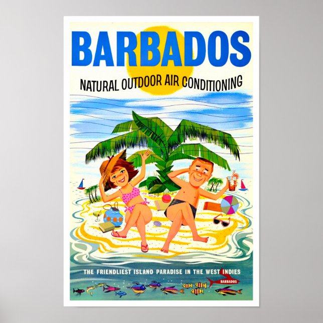 Barbados vintage travel poster (Front)