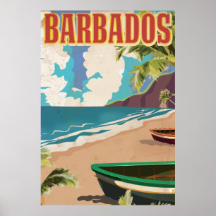 Barbados vintage travel poster