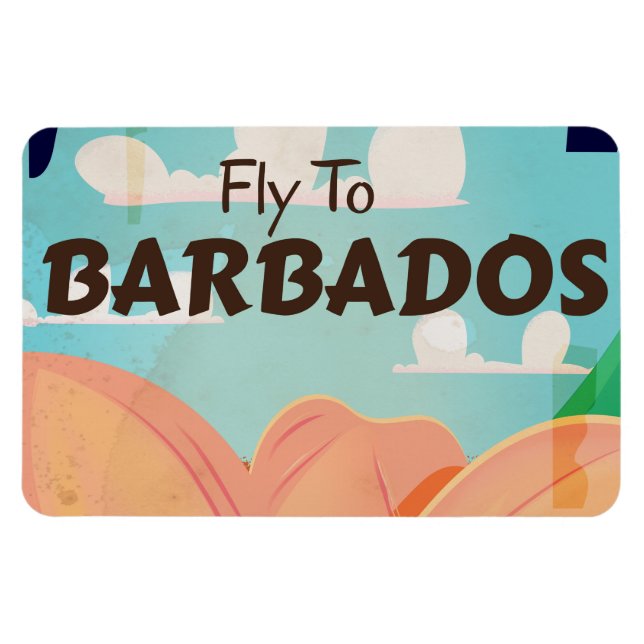 Barbados vintage travel poster magnet (Horizontal)