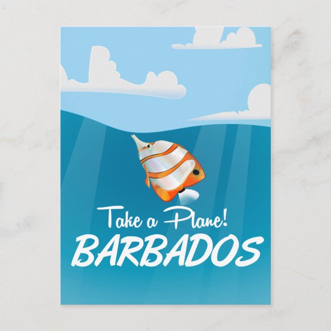 Barbados vintage travel poster postcard (Front)