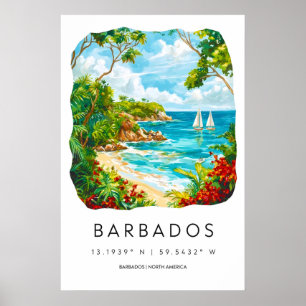 Barbados Watercolor 2 Poster