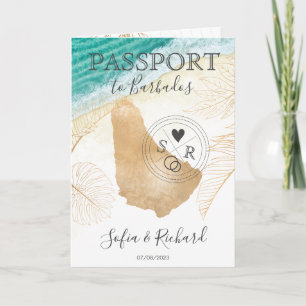 Barbados Wedding Destination Tropical Travel Invitation