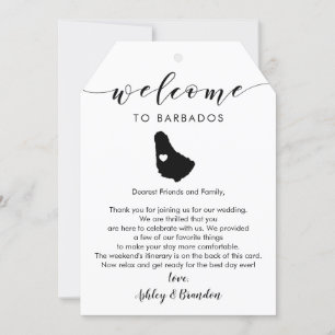 Barbados Wedding Welcome Tag, Letter Itinerary