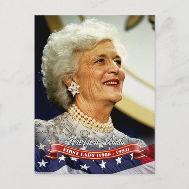 Barbara Bush, First Lady of the U.S. Postcard (Front)