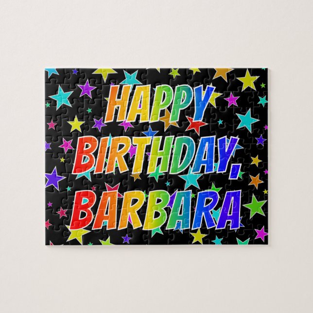 "BARBARA" First Name, Fun "HAPPY BIRTHDAY" Jigsaw Puzzle (Horizontal)