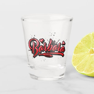 Barbara Heart Splash Graffiti Shot Glass