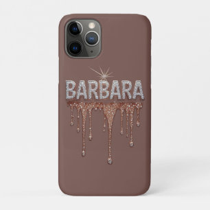 Barbara Name Rose Gold Diamond Dripping Glitter iPhone 11 Pro Case