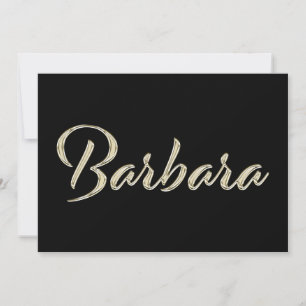 Barbara white gold Handwriting Karte Card