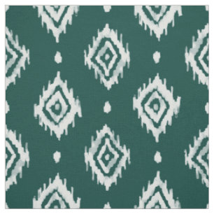 BARBARIAN Boho Ikat Diamond Evergreen Fabric