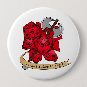 Barbarian Dice Design 10 Cm Round Badge
