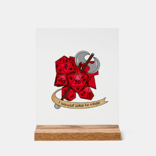 Barbarian Dice Design Acrylic Sign