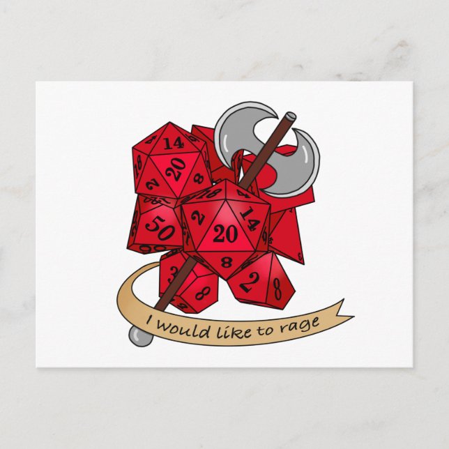 Barbarian Dice Design Announcement Postcard (Front)