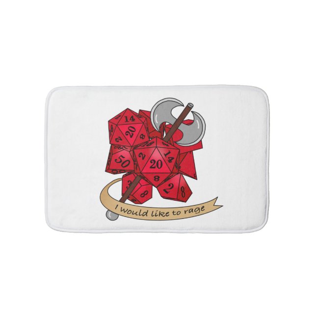 Barbarian Dice Design Bath Mat (Front)