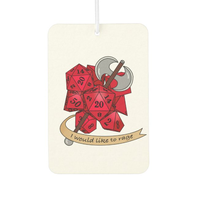 Barbarian Dice Design Car Air Freshener (Front)